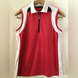 Izod Red and White Sleeveless Top